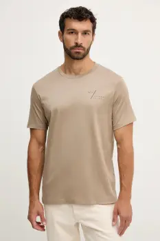 Paul&Shark tricou din bumbac Knitwear culoarea bej, cu imprimeu, 15311622 imagine