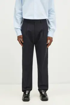 Paul Smith pantaloni din lana barbati, culoarea bleumarin, mulata, M1R-408Z-P02571 imagine