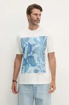 Paul Smith tricou din bumbac barbati, culoarea alb, cu imprimeu, M1R-919T-NP4739 imagine