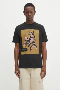 Paul Smith tricou din bumbac culoarea negru, cu imprimeu, M1R-919T-TP4931 imagine