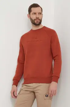 Peak Performance bluza barbati, culoarea maro, cu imprimeu imagine