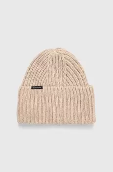 Peak Performance caciula de lana culoarea bej, de lana, din tricot gros imagine