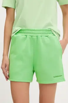 Peak Performance pantaloni scurti culoarea alb, neted, high waist imagine