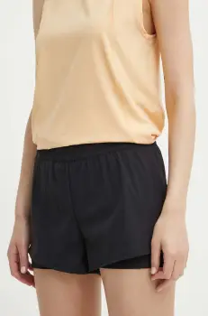 Peak Performance pantaloni scurti sport Light femei, culoarea negru, neted, high waist imagine