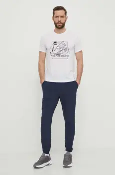 Peak Performance tricou barbati, culoarea alb, cu imprimeu imagine