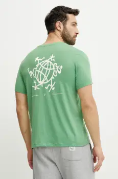 Peak Performance tricou barbati, culoarea verde, cu imprimeu imagine