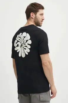 Peak Performance tricou din bumbac barbati, culoarea negru, cu imprimeu imagine