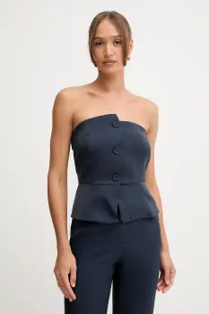 Pedro del Hierro bluza culoarea bleumarin, uni, 7652598 imagine