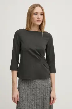 Pedro del Hierro bluza femei, culoarea gri, neted, 6638233 imagine