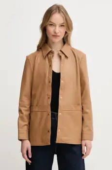 Pedro del Hierro geaca de piele culoarea maro, de tranzitie, 5499140 imagine