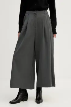 Pedro del Hierro pantaloni culoarea gri, lat, high waist, 7602527 imagine