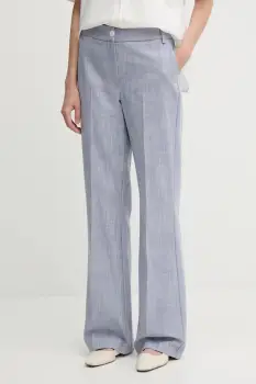 Pedro del Hierro pantaloni de bumbac drept, high waist, 7609755 imagine