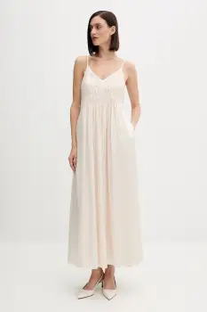 Pedro del Hierro rochie culoarea bej, maxi, evazati, 3812198 imagine