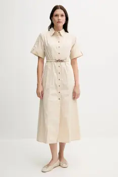 Pedro del Hierro rochie culoarea bej, midi, evazati, 3819813 imagine