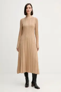 Pedro del Hierro rochie culoarea bej, midi, evazati, 6192940 imagine