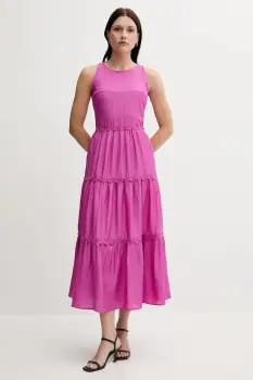 Pedro del Hierro rochie din amestec de in culoarea roz, maxi, evazati, 3819824 imagine