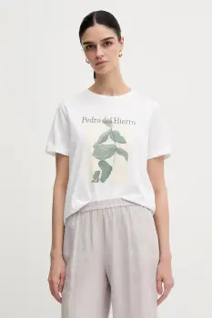 Pedro del Hierro tricou din bumbac culoarea alb, 4539617 imagine