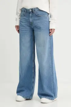 Pepe  Jeans blugi WIDE LEG JEANS MW VINTAGE PL205015 imagine