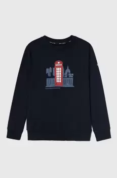 Pepe Jeans bluza copii culoarea albastru marin, cu imprimeu imagine