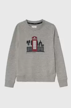 Pepe Jeans bluza copii culoarea gri, cu imprimeu imagine