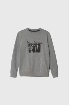 Pepe Jeans bluza copii culoarea gri, cu imprimeu imagine