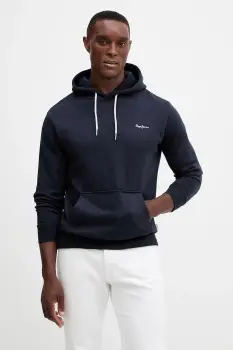 Pepe Jeans bluza culoarea bleumarin, cu gluga, uni, PM5800012 imagine