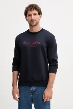 Pepe Jeans bluza culoarea bleumarin, cu imprimeu, PM5800011 imagine