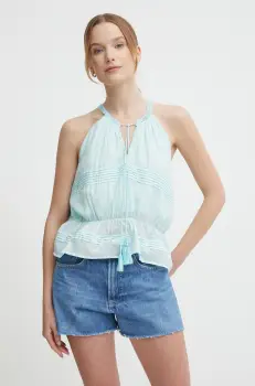 Pepe Jeans bluza DAISY femei, culoarea turcoaz, neted, PL304821 imagine