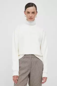 Pepe Jeans bluza femei, culoarea bej, cu imprimeu imagine