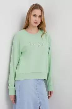 Pepe Jeans bluza femei, culoarea verde, cu imprimeu imagine