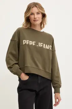Pepe Jeans bluza GAYLE femei, culoarea verde, cu imprimeu, PL581452 imagine