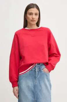 Pepe Jeans bluza REESE femei, culoarea rosu, neted, PL581480 imagine