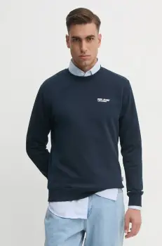 Pepe Jeans bluza SAM CREW barbati, culoarea albastru marin, cu imprimeu, PM582703 imagine