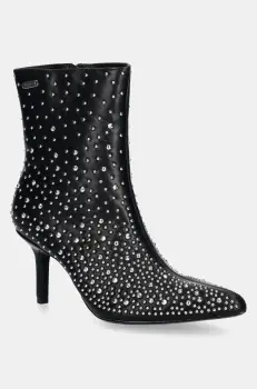 Pepe Jeans botine PRISTINA SHINY femei, culoarea negru, cu toc cui, PLS50570 imagine