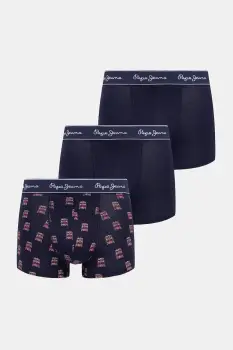 Pepe Jeans boxeri 3-pack culoarea bleumarin, PMU11188 imagine