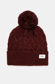 Pepe Jeans caciula WALLIS HAT culoarea bordo, din tricot gros, PL040353 imagine