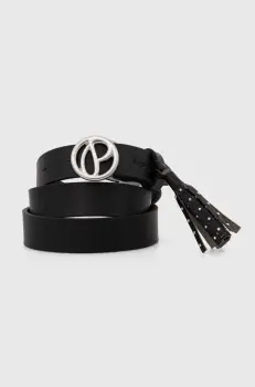 Pepe Jeans curea de piele ATHENAS BELT femei, culoarea negru, PL020851 imagine