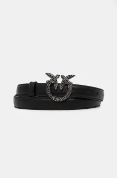 Pepe Jeans curea de piele ELMER BELT barbati, culoarea negru, PM021029 imagine