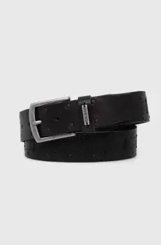 Pepe Jeans curea de piele KENT BELT barbati, culoarea negru, PM021030 imagine