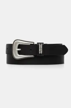 Pepe Jeans curea de piele MILDRED BELT femei, culoarea negru, PL020852 imagine