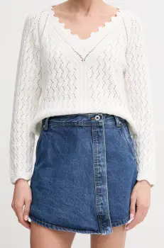 Pepe Jeans fusta pantaloni REGULAR SKORT HW femei, uni, high waist, PL801187ID3 imagine