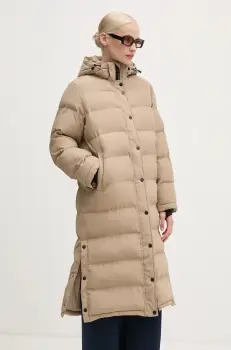 Pepe Jeans geaca BIBI LONG femei, culoarea bej, de iarna, PL402437 imagine