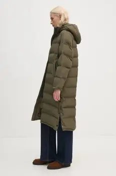 Pepe Jeans geaca BIBI LONG femei, culoarea verde, de iarna, PL402437 imagine