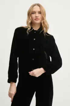 Pepe Jeans geaca bomber FALLON femei, culoarea negru, de tranzitie, PL402501 imagine