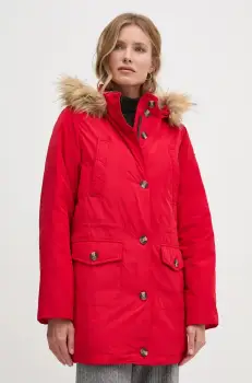 Pepe Jeans geaca de puf CLEMENTINE femei, culoarea rosu, de iarna, PL402435 imagine