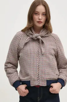 Pepe Jeans geaca din amestec de lana BRIDGET culoarea bej, de tranzitie, oversize, PL402466 imagine