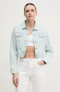 Pepe Jeans geaca din denim CROPPED JACKET de tranzitie, PL402431PG2 imagine