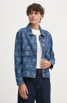 Pepe Jeans geaca jeans LOA JACQUARD femei, de tranzitie, oversize, PL402483 imagine