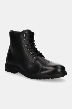 Pepe Jeans ghete de piele PMS50245 barbati, culoarea negru, FRED LAND imagine