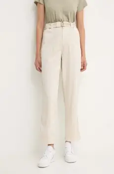 Pepe Jeans pantaloni AYLIN femei, culoarea bej, drept, high waist, PL211763 imagine